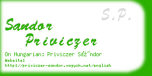 sandor priviczer business card